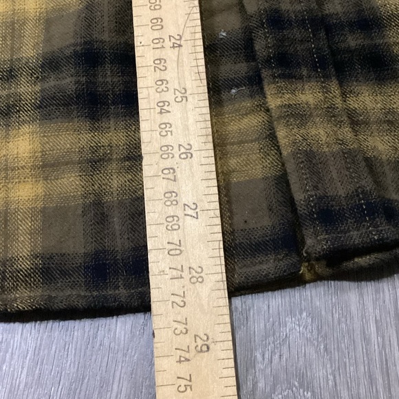 DENIM & FLOWER Flannel $59 NWT Button Up Shirt Burnt Yellow Wu Tang Snoop Dog - Picture 6 of 10